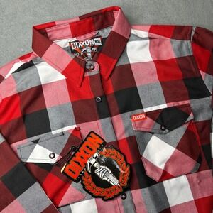 Dixxon Flannel Company The Hammer Women WXL Red Black Plaid D-Tech Snap Shirt‎